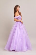 Vestido tul bordado manga caída - Image 2