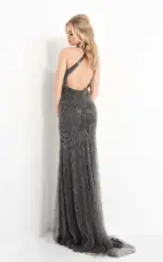 Vestido metálico gris de escote en espalda - Image 3