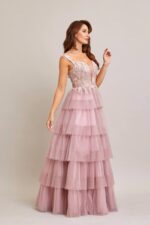 Vestido rosa palo de olanes - Image 3