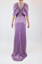 Vestido lila con mangas caídas y detalles de cristal - Image 2