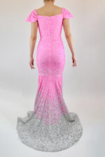 Vestido degradado color rosa a plata de lentejuela - Image 2