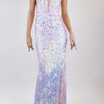 Vestido tornasol de lentejuela corte sirena