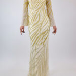 Vestido dorado con estampado tipo de zebra