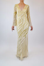 Vestido dorado con estampado tipo de zebra