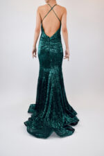 Vestido verde de sirena con lentejuela - Image 2