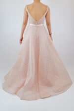 Vestido nude de encaje floral en corte A ampon - Image 2