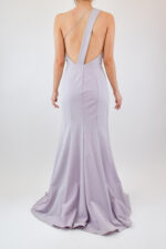 Vestido asimétrico con cruce en espalda color gris - Image 2