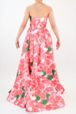 Vestido strapless de estampado de rosas - Image 2