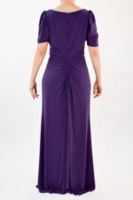 Vestido morado de manga corta con lisado en costado - Image 2