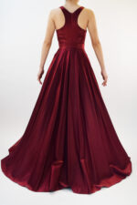 Vestido guinda de corte A con escote en U - Image 2